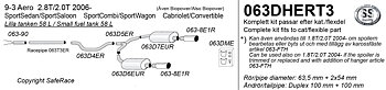 SPORTAVGASSYSTEM 2,5" SAAB 9-3 II, 1,8 2,0T, 2,8 T  Aero, Sport,  Cab/58 lit tank  -"Duplex"