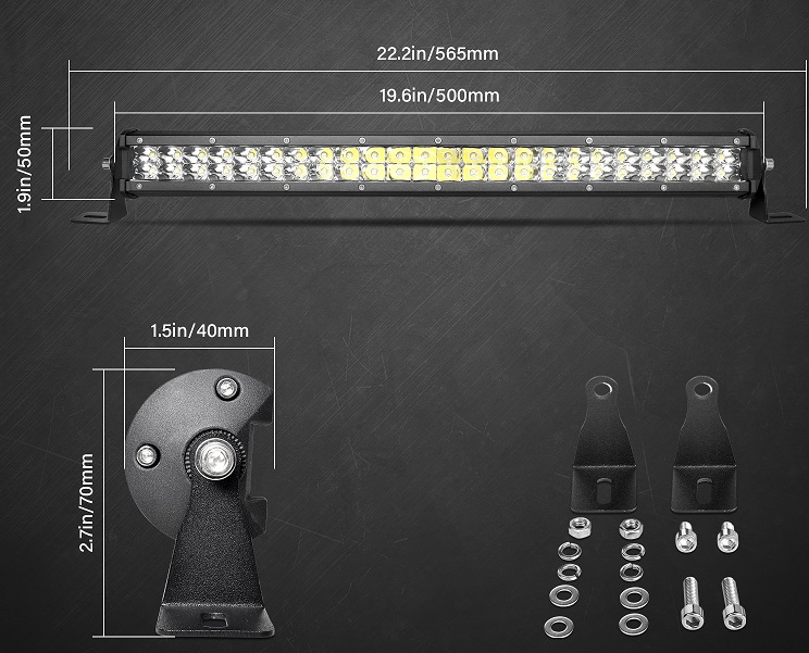 LEDRAMP 2-raders  4D  SLIM Rak 20" /144* - 2
