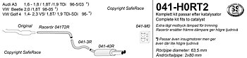 SPORTAVGASSYSTEM 2,5"  Trimsystem AUDI A3 96-03 / VW Beetle/ VW Golf 4 96-  1 ljuddämp+racerör