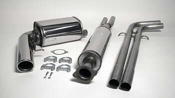 SPORTAVGASSYSTEM  VOLVO V70 II  TURBO 2WD 2004- , 2,5"/ 2x2", Ändrör 1x100mm