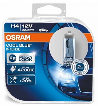H4 OSRAM 12V COOL BLUE INTENSE  2-PACK / OUTLET