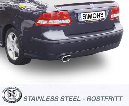SPORT AVGASSYSTEM 2,5" SAAB 9-3 II, 1,8- 2,0T +  Aero - 1ljudd och  racerör,  ovalt slutrör - 2