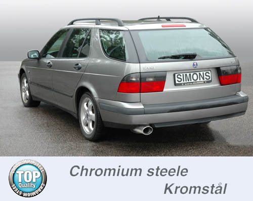 SPORTAVGASSYSTEM 2,5" SAAB 9-5 1998-05 + Aero 98-03, ovalt slutrör - 3