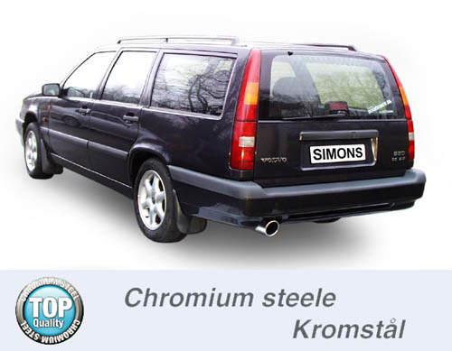 SPORT AVGASSYSTEM 2,5" VOLVO 850-ser/V70 I /S70/C70, Turbo, RAK dragning , 1 ljudd/Ändrör 1x100mm - 2