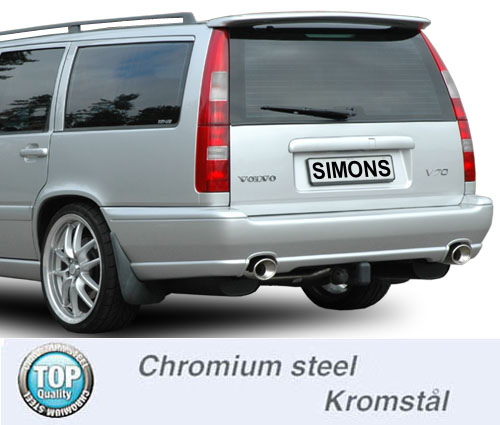SPORTAVGASSYSTEM 70 mm,  dubbla bakdämpare VOLVO 850-ser/V70 I/ S70  AWD Turbo  - 3