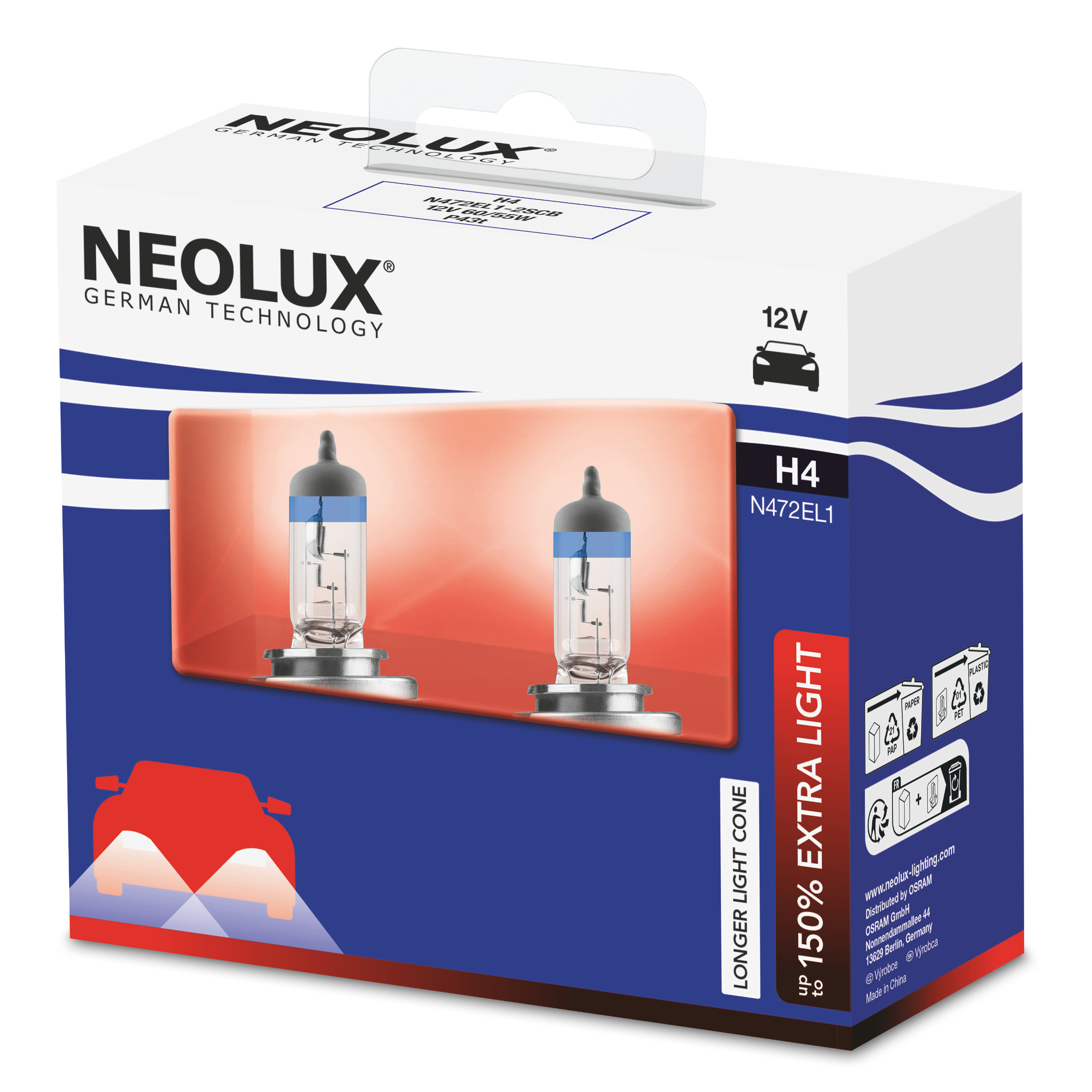 H4 NEOLUX Extra Light +150% /OUTLET