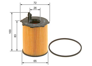 Oljefilter "Premium"  Bosch  VOLVO  C30/ S-V40 II/ V50/ S60II / V60I / V70III/ S80II  m.fl  - Dieselmotorer