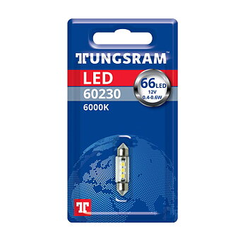 LED LAMPOR C5W 36-38mm 6000K, TUNGSRAM 12 V - 1 st