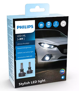 H1 PHILIPS Ultinon Pro 3022 LED  konverteringssats   +100%  -18W /12-24V   