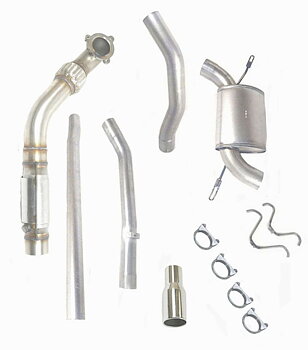 SPORTAVGASSYSTEM 3" ALU med  3" FRAMRÖR (konad) och RACEKAT -  1 dämpare - VOLVO 850-ser /70 I-ser- Turbo:  1994-1998