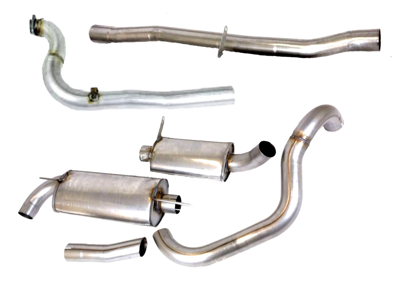 SPORTAVGASSYSTEM 3" ALU - m 3" Framrör (ej kat) 2 ljuddämp  - Volvo 240 Turbo