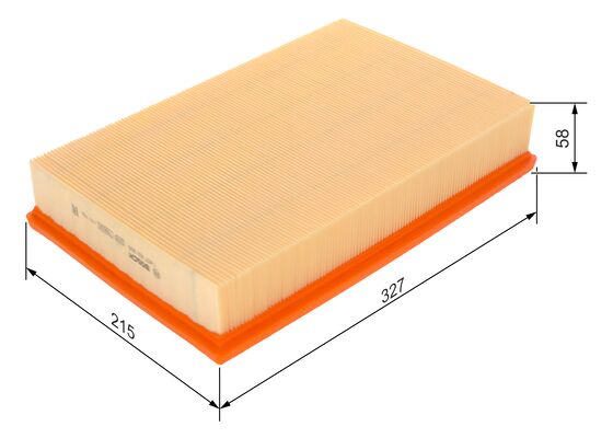 LUFTFILTER  "Premium"  BOSCH - rektangulärt   Volvo  V70II /S60 I /S80 I (33x21 cm)