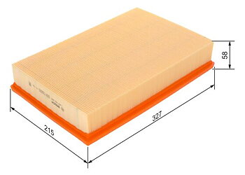 LUFTFILTER  "Premium"  BOSCH - rektangulärt   Volvo  V70II /S60 I /S80 I (33x21 cm)