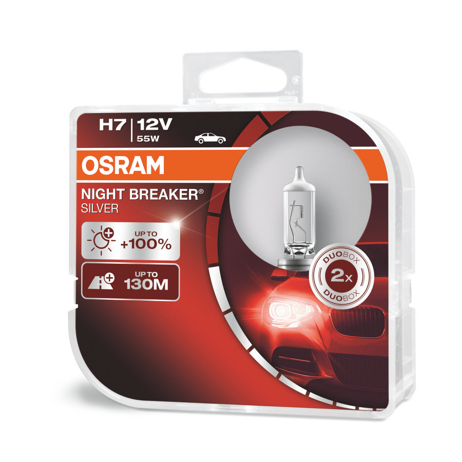 H7 OSRAM 12V NIGHT BREAKER SILVER  2-PACK / OUTLET