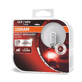 H7 OSRAM 12V NIGHT BREAKER SILVER  2-PACK / OUTLET