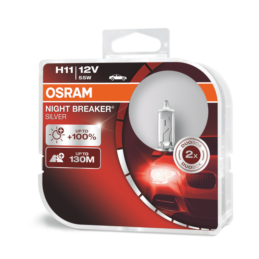 H11 OSRAM 12V NIGHT BREAKER SILVER  2-PACK / OUTLET