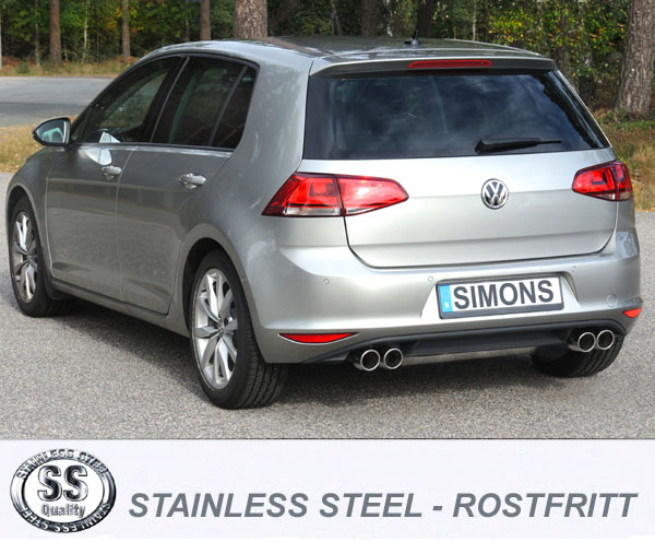 SPORTAVGASSYSTEM 3"  Golf 7 m racerör - Duplex 2x80 mm (Multilink bakaxel) - 2