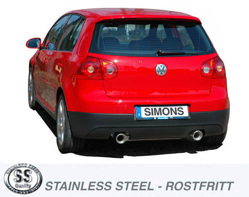 SPORTAVGASSYSTEM 3"  Audi A3 04- /VW Golf 5 / Golf 6 m racerör - Duplex 1x100 mm - 3