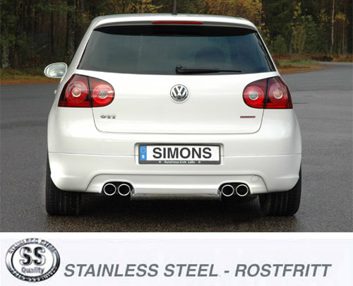 SPORTAVGAS BAKRE ljuddämpare  Audi A3 04- /VW Golf 5 / Golf 6  Duplex 2x 80 mm - 4