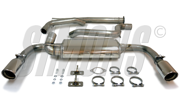 SPORT AVGASSYSTEM 3"  VOLVO V40 T2-T5 4-cyl,  2WD 2013- , Ändrör 2x100 mm