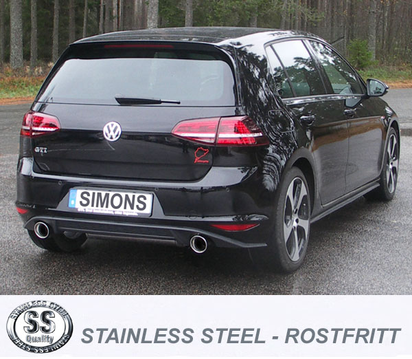 SPORTAVGASSYSTEM 3"  Golf 7 GTi-  Racerör,Duplex 1x80 mm (Multilink bakaxel) - 2