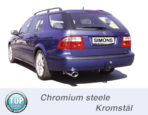 SPORTAVGASSYSTEM 2,5" SAAB 9-5 2002-2010 - ovalt slutrör (under bakre spoiler) - 3