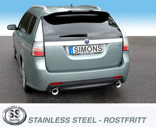 SPORTAVGASSYSTEM 2,5" SAAB 9-3 XWD  2009-- "Duplex" - 3