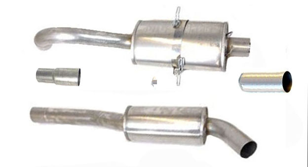 SPORTAVGASSYSTEM  3" ROSTFRITT  "halvsats" -. VOLVO 740 -940 - 2 ljuddämpare