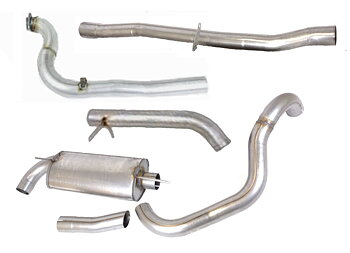 SPORTAVGASSYSTEM 3" Rostfritt  - m 3" Framrör (ej kat) 1 ljuddämp  - Volvo 240 Turbo