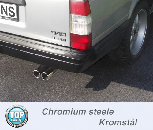 SPORTAVGASSYSTEM -Rostfritt- 2,5" VOLVO 700/900 - ser Turbo -  Ändrör 2x70mm - 3