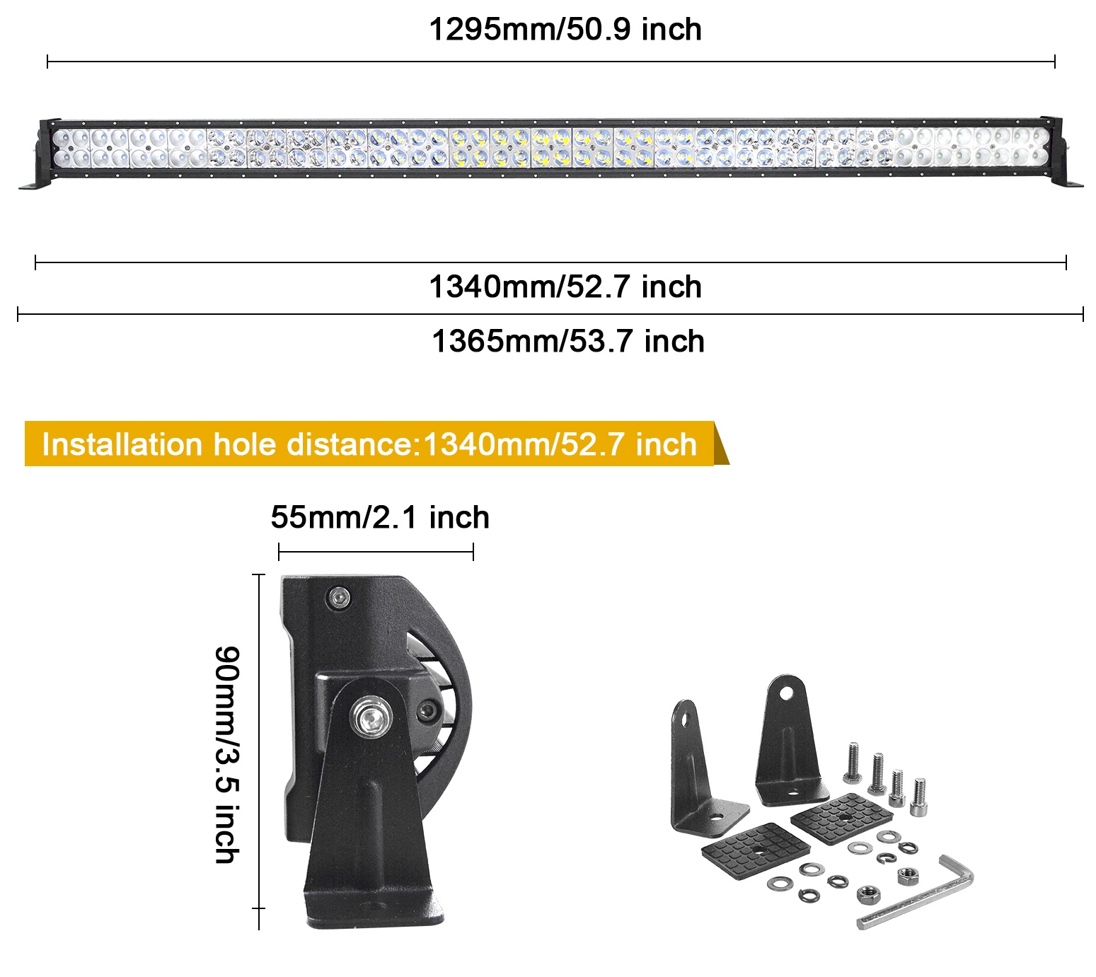 LEDRAMP RAK 2-raders  52" / 300*