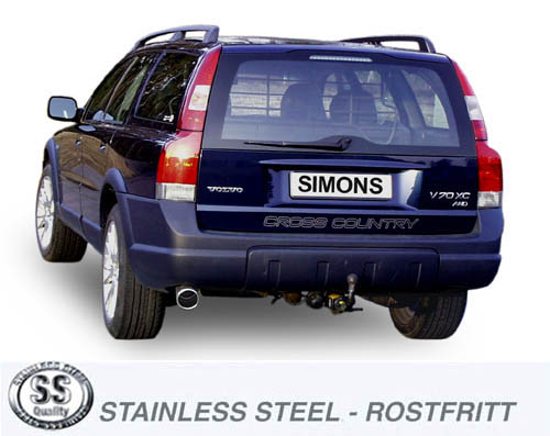 SPORTAVGASSYSTEM  VOLVO V70 XC AWD/ XC70 2001-2007 , 2,5"/ 2x2",  Ändrör 1x100mm - 3