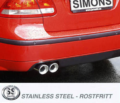 SPORT AVGASSYSTEM 2,5" SAAB 9-3 II, 1,8- 2,0T +  Aero - 2 slutrör - 4