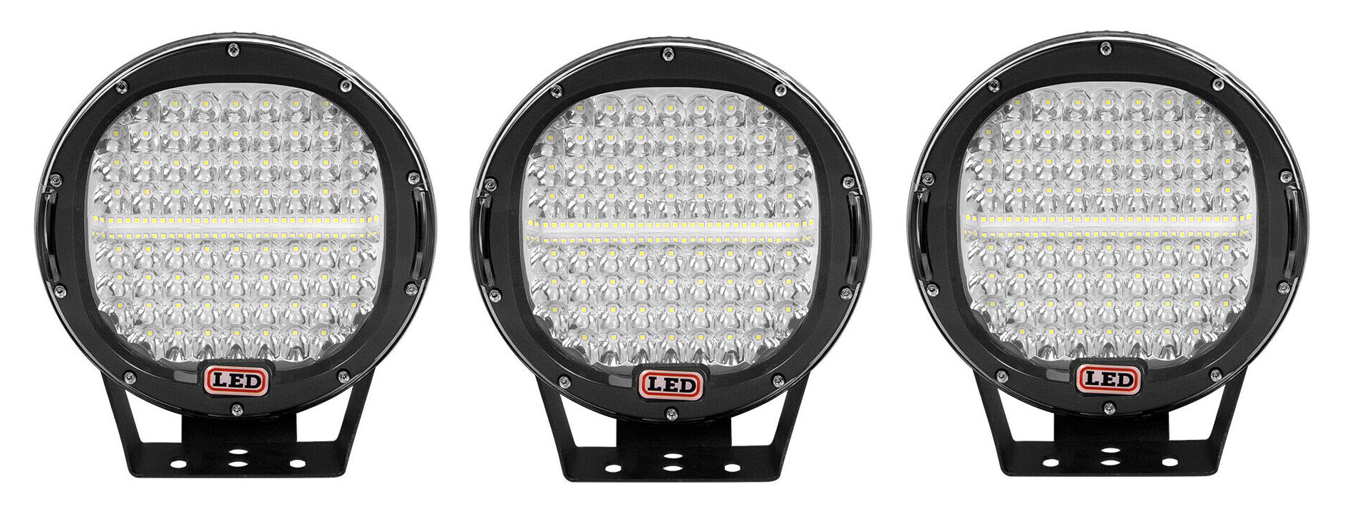 3 st LED EXTRALJUS RUND 9" 294  svart eller röd