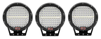 3 st LED EXTRALJUS RUND 9" 294  svart eller röd
