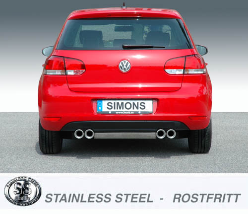 SPORTAVGASSYSTEM 3"  Audi A3 04- /VW Golf 5 / Golf 6 1 ljudd.  Duplex 2x80 mm - 4