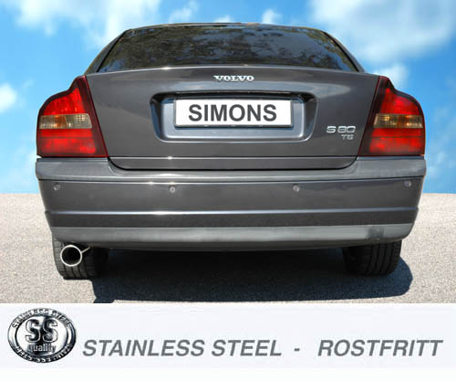 SPORTAVGASSYSTEM 2,5" VOLVO S80 I Turbo bensin,  Ändrör 1x90mm - 3