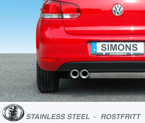 SPORTAVGASSYSTEM 3"  Audi A3 04- /VW Golf 5 / Golf 6 slutrör 2x80 mm - 3
