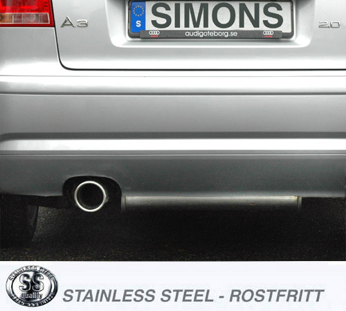 SPORTAVGASSYSTEM 3"  Audi A3 04- /VW Golf 5 / Golf 6 - slutrör 1x100mm - 3