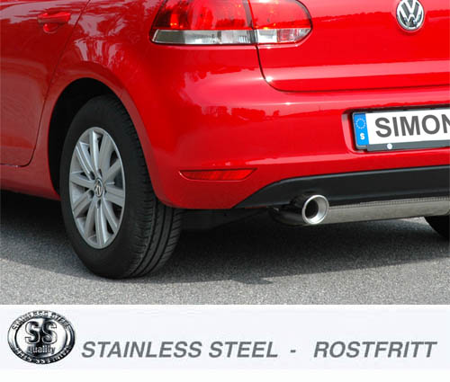 SPORTAVGASSYSTEM 3"  Audi A3 04- /VW Golf 5 / Golf 6 - slutrör 1x100mm - 5