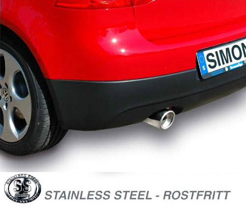 SPORTAVGASSYSTEM 3"  Audi A3 04- /VW Golf 5 / Golf 6-  1ljudd. - slutrör 1x100mm - 3