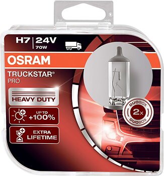 H7 OSRAM 24V TRUCKSTAR 70W +100%  2-PACK