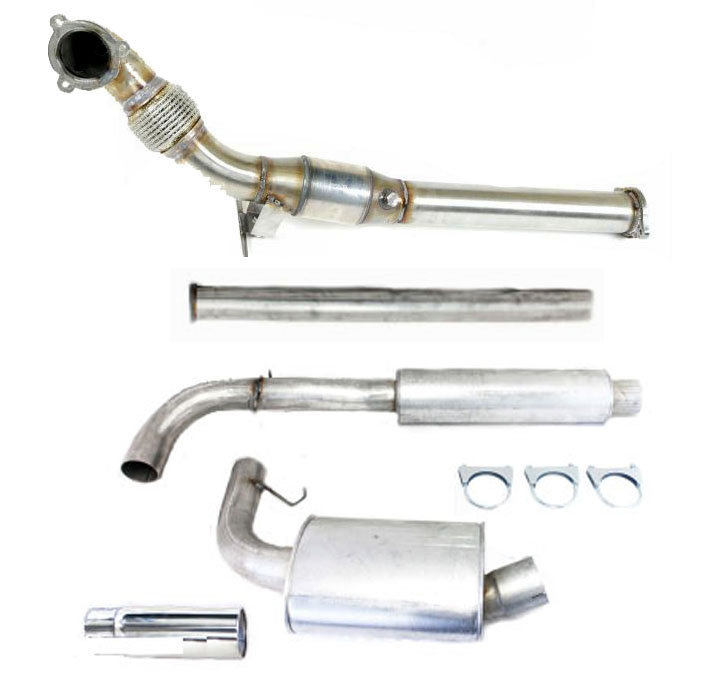 SPORTAVGASSYSTEM 3" ALU 3" FRAMRÖR/downpipe och RACEKAT - 2 dämpare - VOLVO  V70 II 