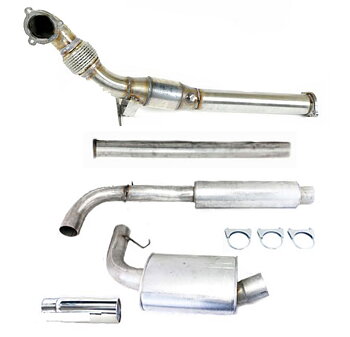 SPORTAVGASSYSTEM 3" ALU 3" FRAMRÖR/downpipe och RACEKAT - 2 dämpare - VOLVO  V70 II 
