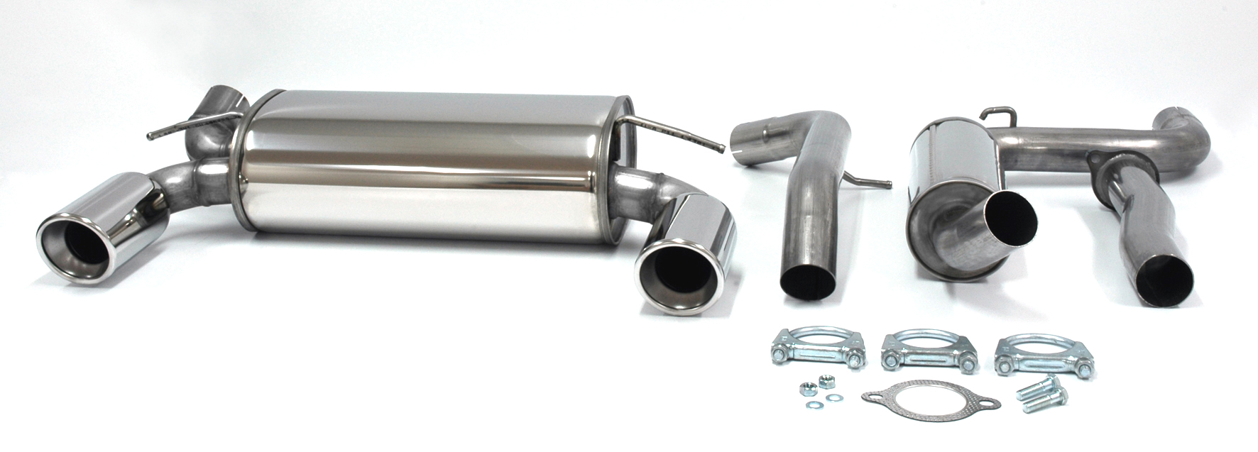 SPORTAVGASSYSTEM 2,5" VOLVO C30  T5 -2009, Ändrör 2x100 mm