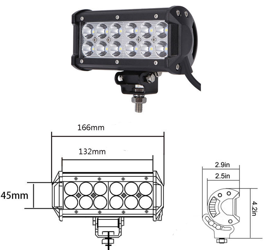 LED LAMPA 2-raders  7" / 36*