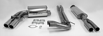 SPORTAVGASSYSTEM  VOLVO V70 II/ S60 I  R-modell 2003-2009   2,5"/ 2x2", 2 ljudd. Ändrör 2x70mm