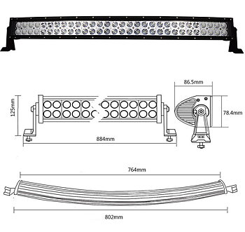 LEDRAMP 2-raders BÖJD  32" / 180*