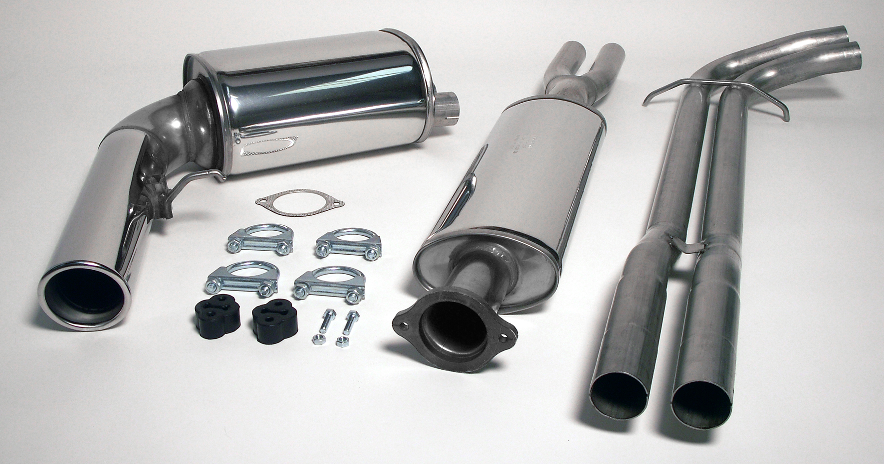 SPORTAVGASSYSTEM  VOLVO V70 II  TURBO AWD 2001-2004,   2,5"/ 2x2", 2 ljudd. Ändrör 1x100mm