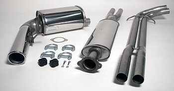 SPORTAVGASSYSTEM  VOLVO V70 II  TURBO AWD 2001-2004,   2,5"/ 2x2", 2 ljudd. Ändrör 1x100mm